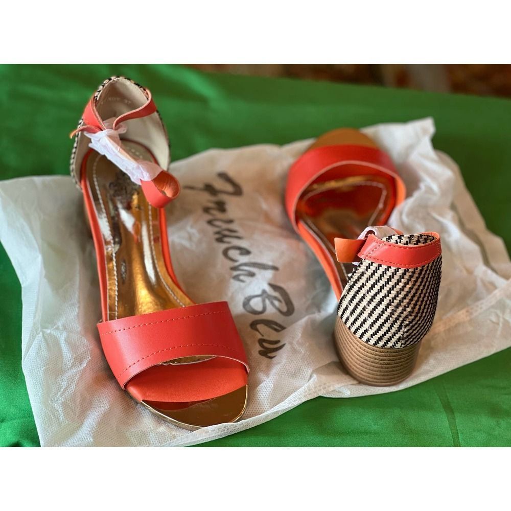 French Blu Women's Orange Cindy Ankle Strap Slingback Sandal EU37 US 6 - Picture 8 of 10